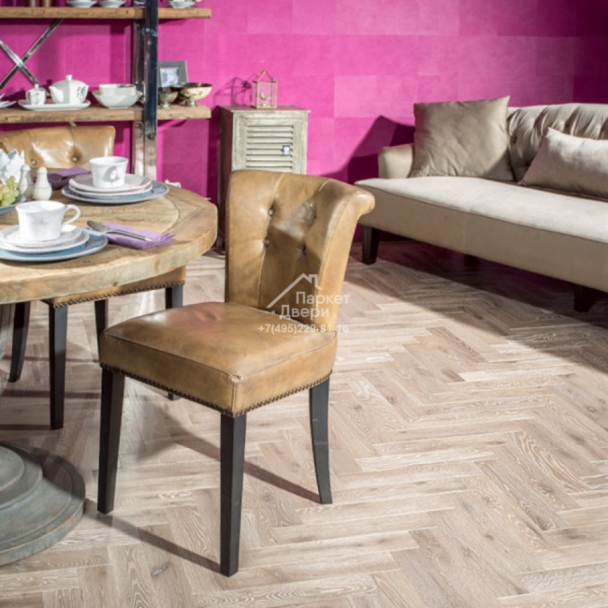 Паркет Английская Ёлка Coswick Дизайнерские решения Серый кашемир / Grey Cashmere 1122-4251-20 635x127x19,05-2