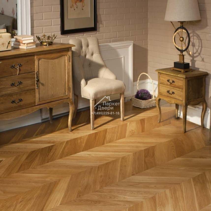 Паркет Французская Ёлка 60⁰ T&G Coswick Натуральный / Natural 1123-1201-10 548x127x19,05