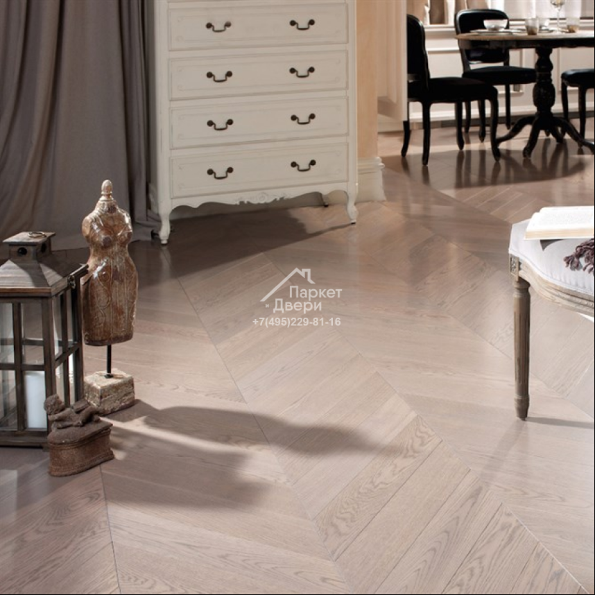 Паркет Французская Ёлка 60⁰ T&G Coswick Оттенки серого Шамбор / Chambord 1123-1215-10 548x127x19,05-1