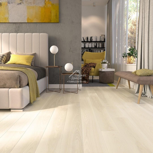 Паркетная доска Esta Parket Ясень 21072 Elegant Frost Ivory Pores 1800-2390x160x14 мм