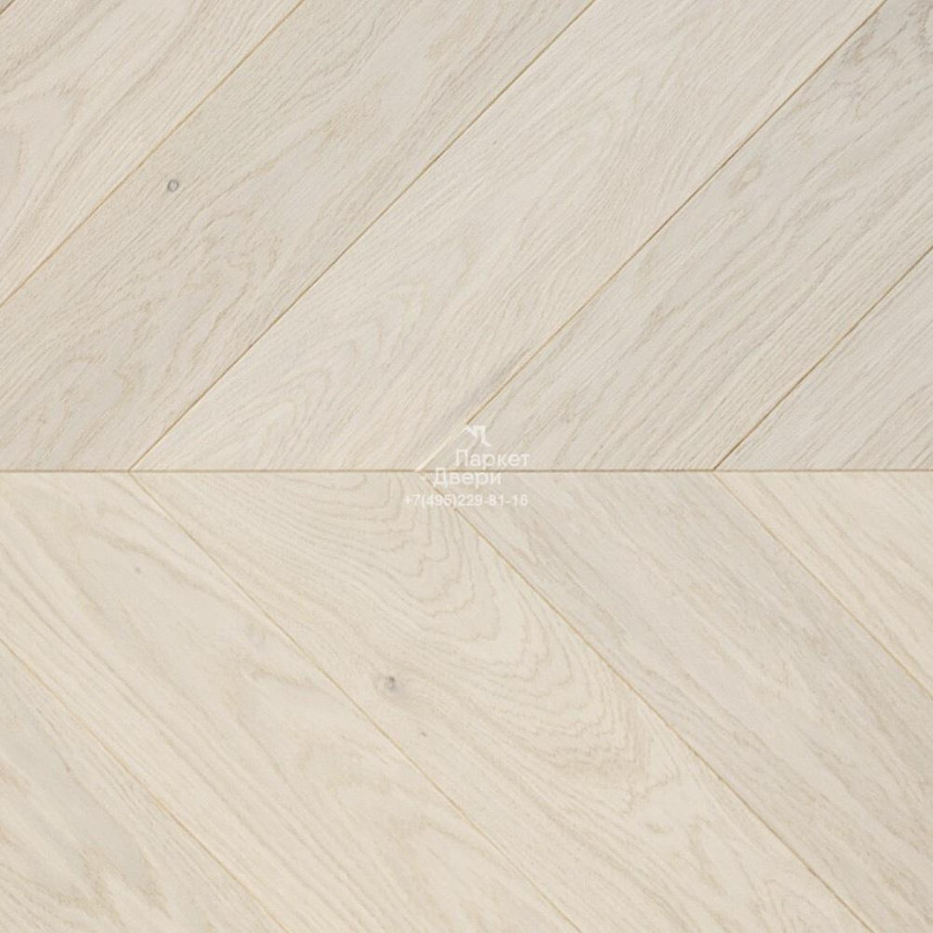 Паркетная доска Ёлка Esta Parket Ясень 24010 Herringbone Elegant Frost Ivory Pores  600x100x14 мм-1