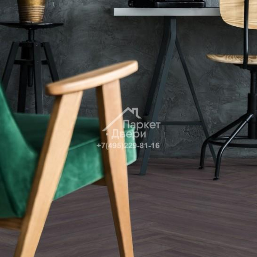 Ламинат Kronotex Herringbone А/В 6010 Дуб Эльба черный 1380x193x8-1