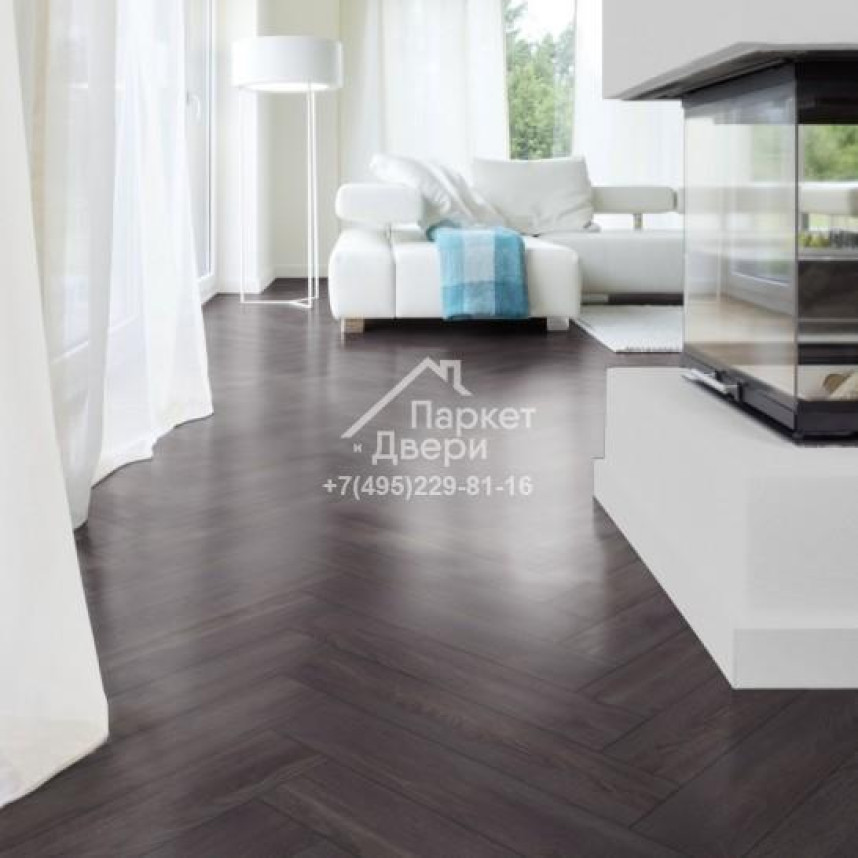 Ламинат Kronotex Herringbone А/В 6010 Дуб Эльба черный 1380x193x8-4