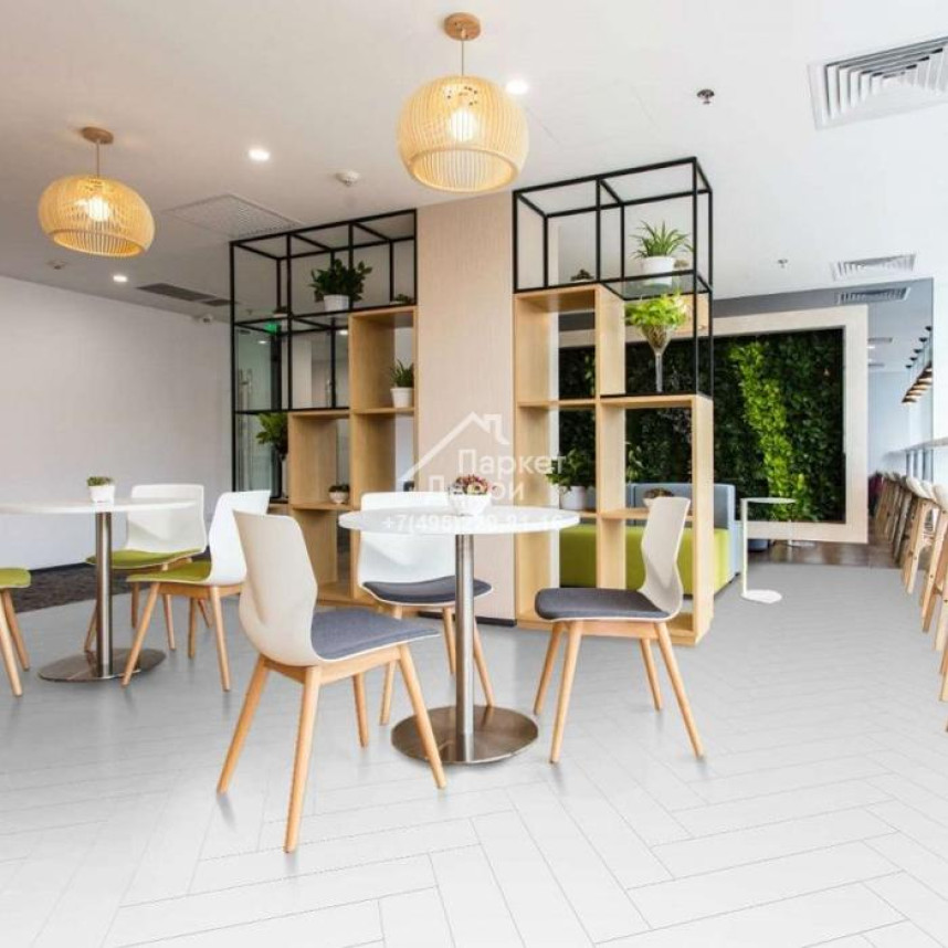 Виниловый пол Falquon The Floor  Herringbone White D2935 HB 740x148x6мм-1