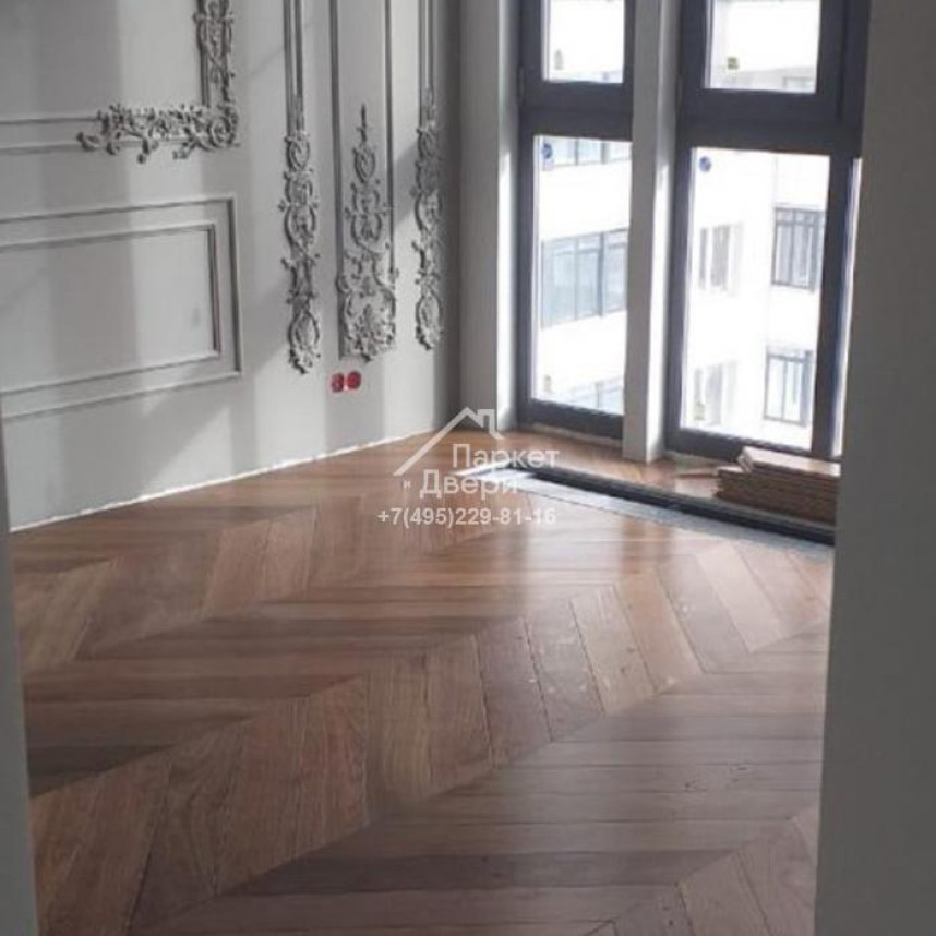 Инженерная доска HM Flooring Французская елочка орех американский СЕЛЕКТ (Chevron 45^) лак 14х125х575 мм-1