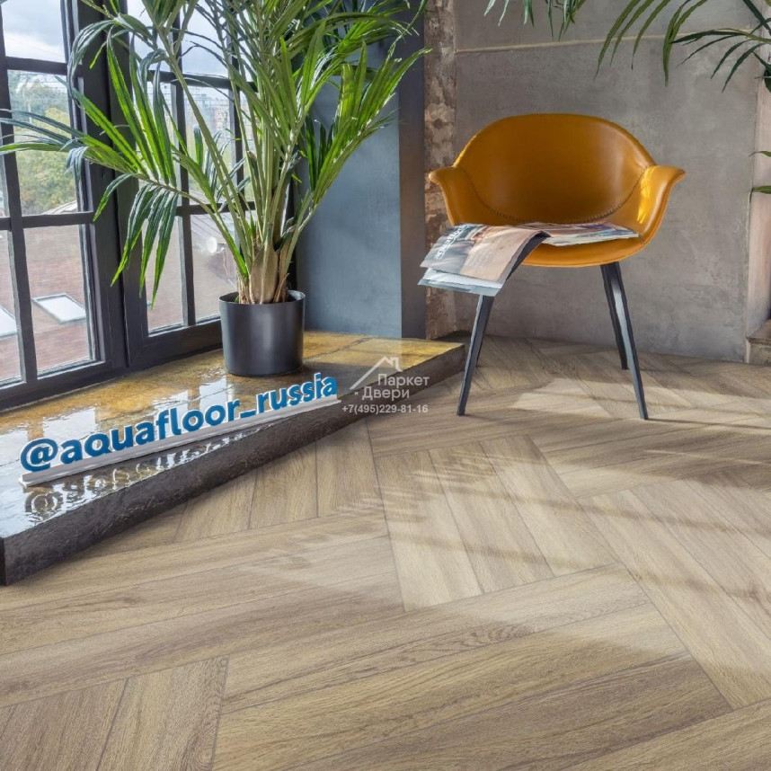 Виниловый пол Aquafloor Space Parquet Light AF4505PQL 610x122x4,5-2