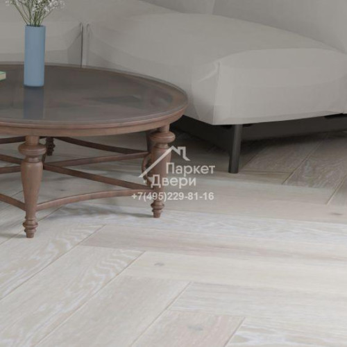 Паркетная доска Polarwood Herringbone Английская елка Дуб Аляска/ Oak Alaska HB 600x100x14