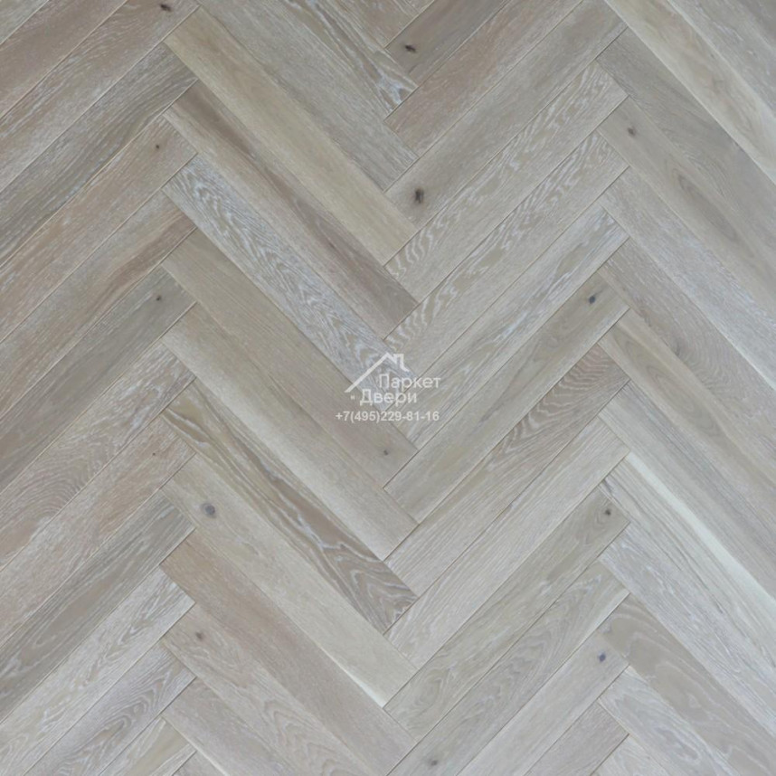 Паркетная доска Polarwood Herringbone Английская елка Дуб Аляска/ Oak Alaska HB 600x100x14