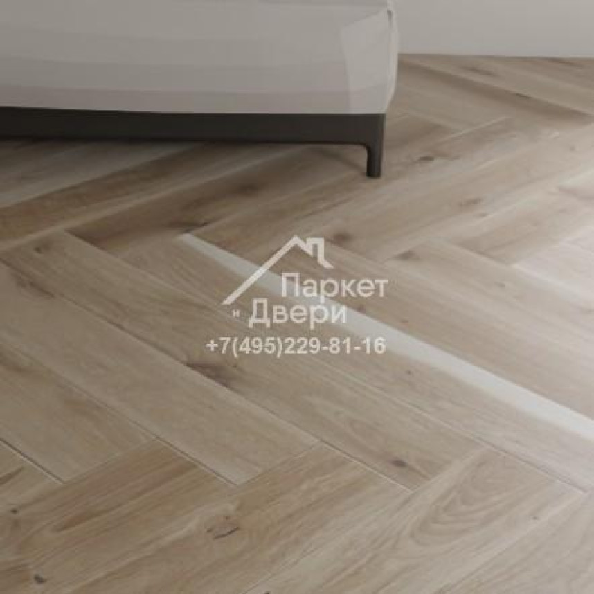 Паркетная доска Polarwood Herringbone Английская елка Дуб Антарктика / Oak Antarctica 600x100x14-1