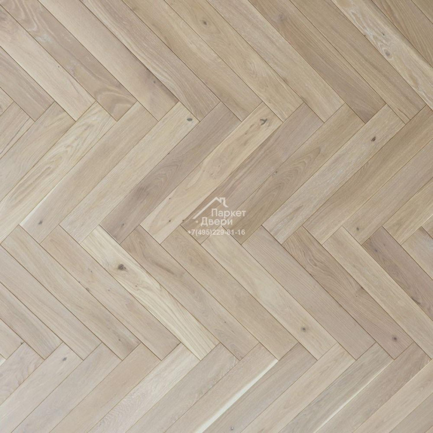 Паркетная доска Polarwood Herringbone Английская елка Дуб Arctic 600x100x14-1