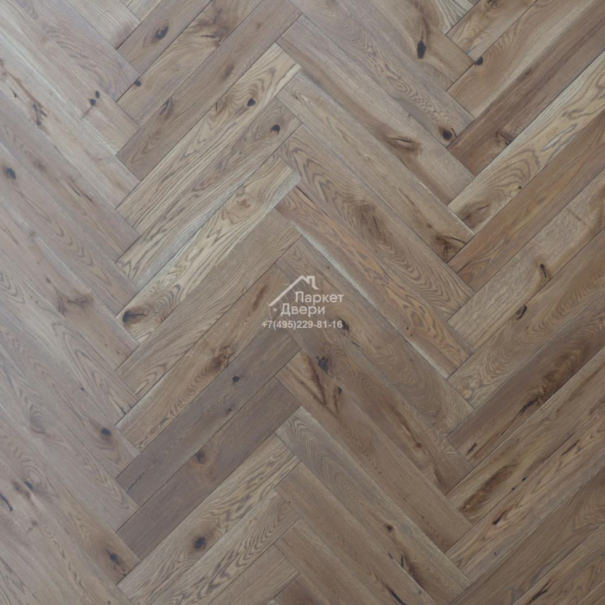 Паркетная доска Polarwood Herringbone Английская елка Дуб / Oak Iberian 600x100x14