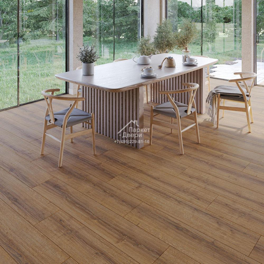 Ламинат EGGER PRO Large 8-33 Aqua Plus EPL184 Дуб Шерман коньяк коричневый 1292x246x8мм-1