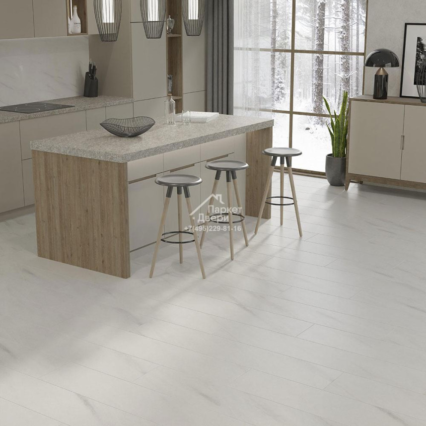 Ламинат EGGER PRO Large 8-33 Aqua Plus EPL245 Мрамор Леванто белый 1292x246x8мм-1