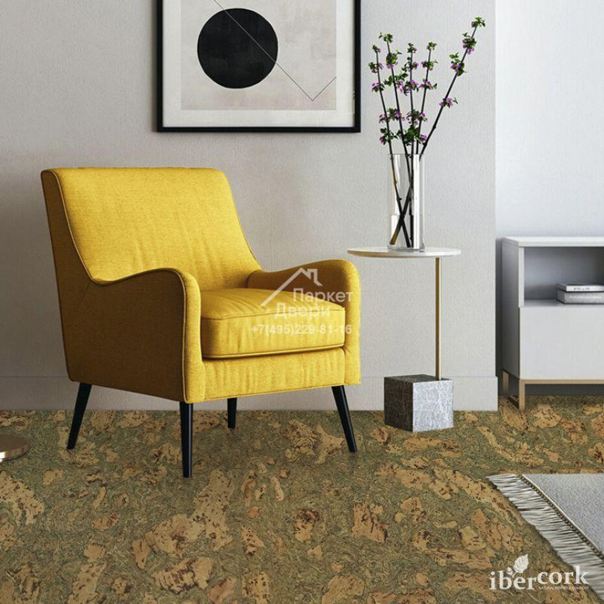 Пробковый клеевой пол Ibercork Стандарт-паркет Леон верде 600x300x4мм-1