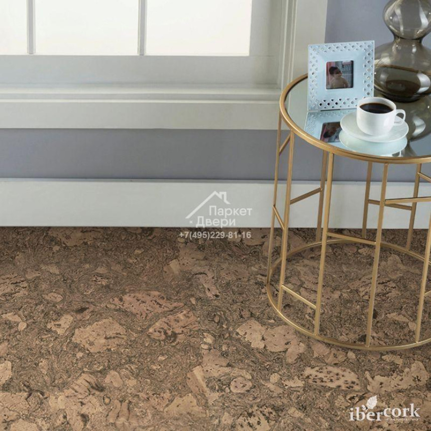 Пробковый клеевой пол Ibercork Стандарт-паркет Леон негро 600x300x4мм-1
