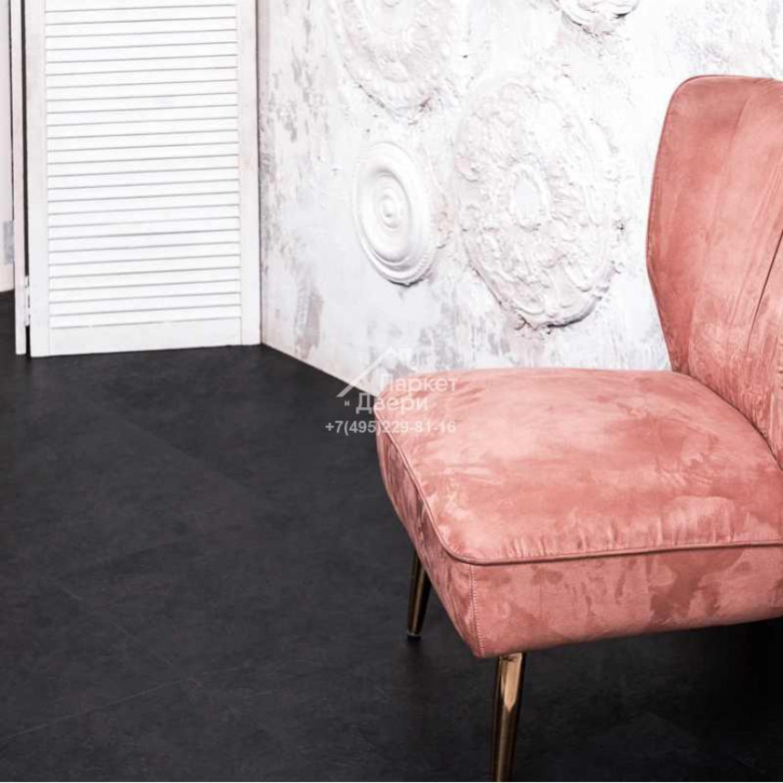 Виниловый пол VINILAM CERAMO STONE GLUE 2,5 мм LVT Сланцевый Чёрный 61607 950х480х2,5-1