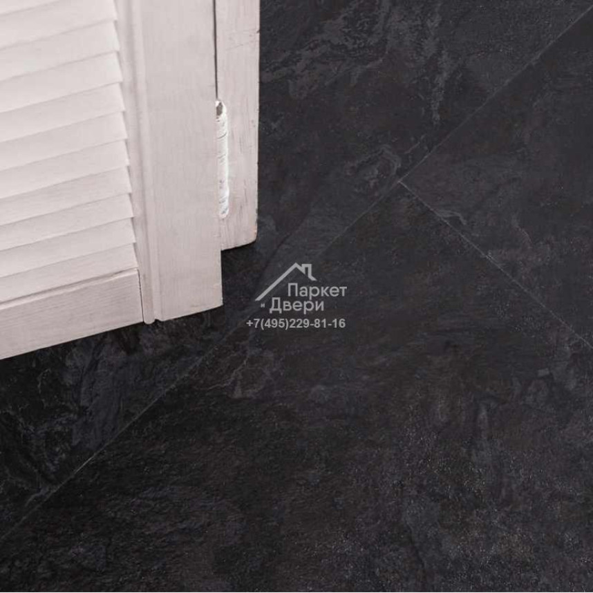 Виниловый пол VINILAM CERAMO STONE GLUE 2,5 мм LVT Сланцевый Чёрный 61607 950х480х2,5-2