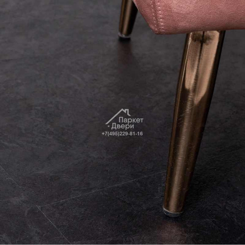 Виниловый пол VINILAM CERAMO STONE GLUE 2,5 мм LVT Сланцевый Чёрный 61607 950х480х2,5-5