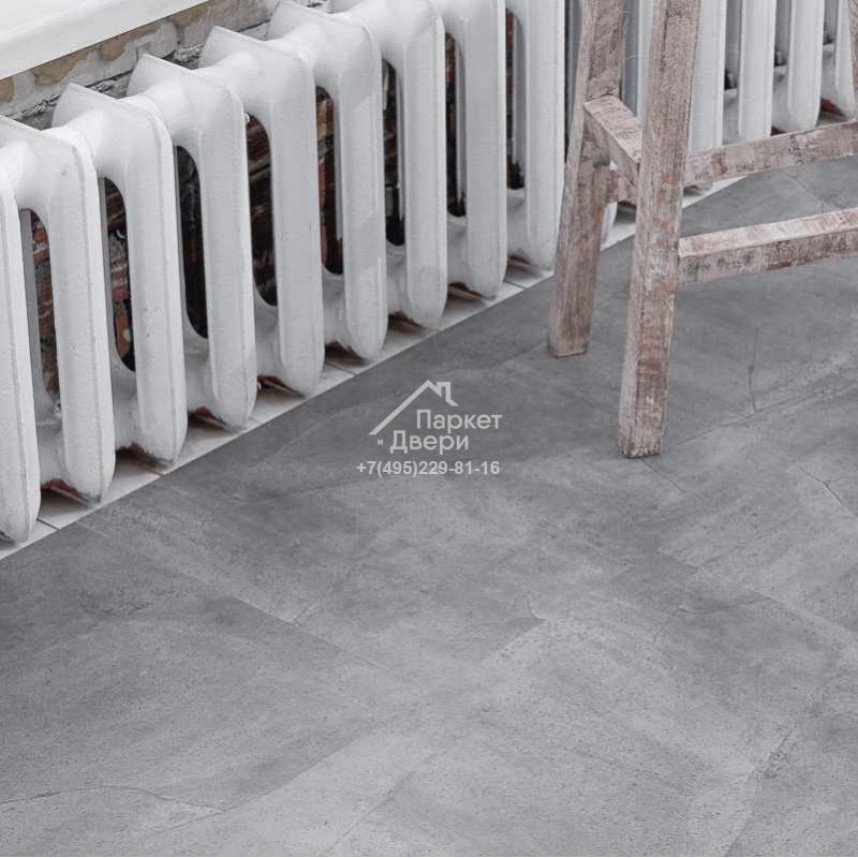 Виниловый пол VINILAM CERAMO STONE GLUE 2,5 мм LVT Серый Бетон 61602 950х480х2,5-2