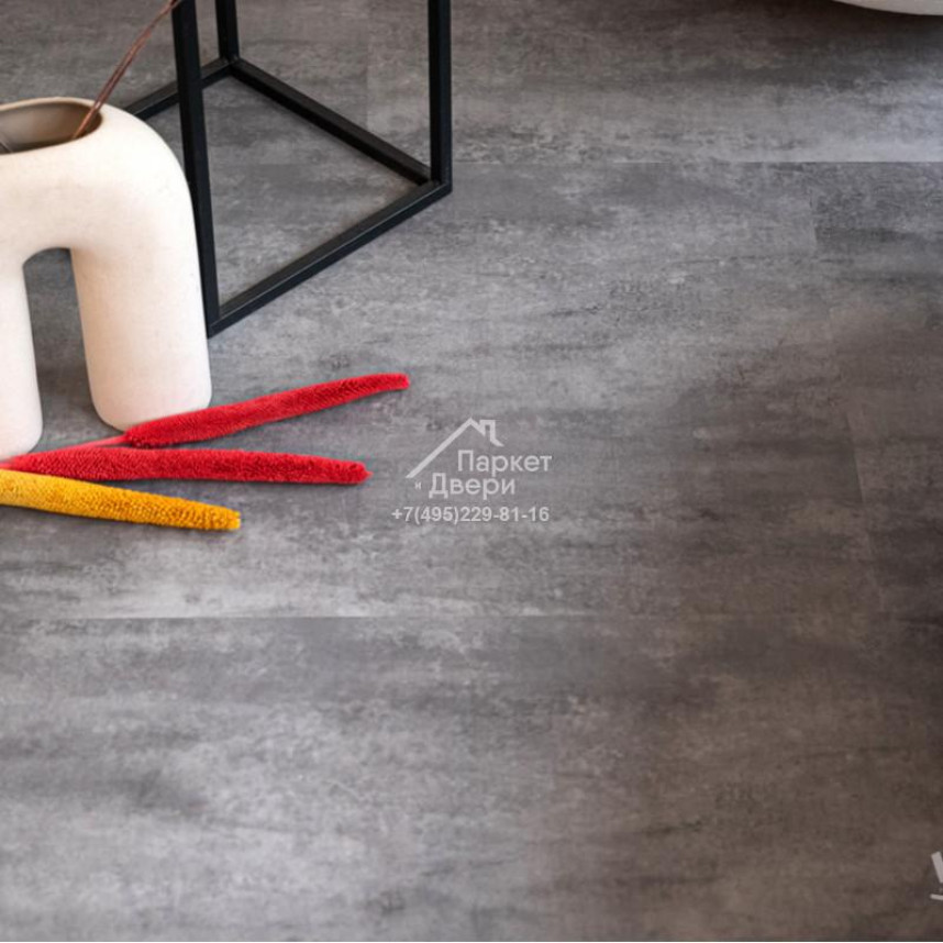 Виниловый пол VINILAM CERAMO STONE GLUE 2,5 мм LVT Цемент Серый 71616 950х480х2,5-3
