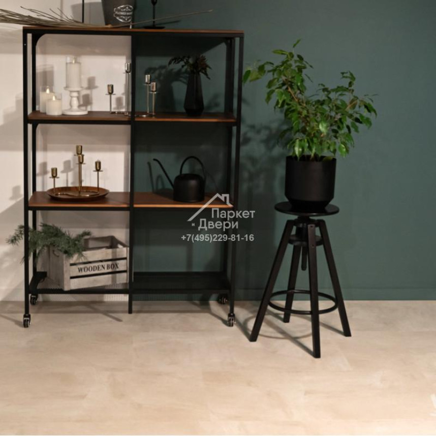 Виниловый пол VINILAM CERAMO STONE GLUE 2,5 мм LVT Бетон Белый 71615 950х480х2,5-2
