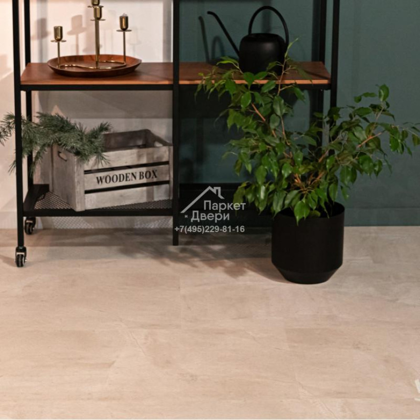 Виниловый пол VINILAM CERAMO STONE GLUE 2,5 мм LVT Бетон Белый 71615 950х480х2,5-4