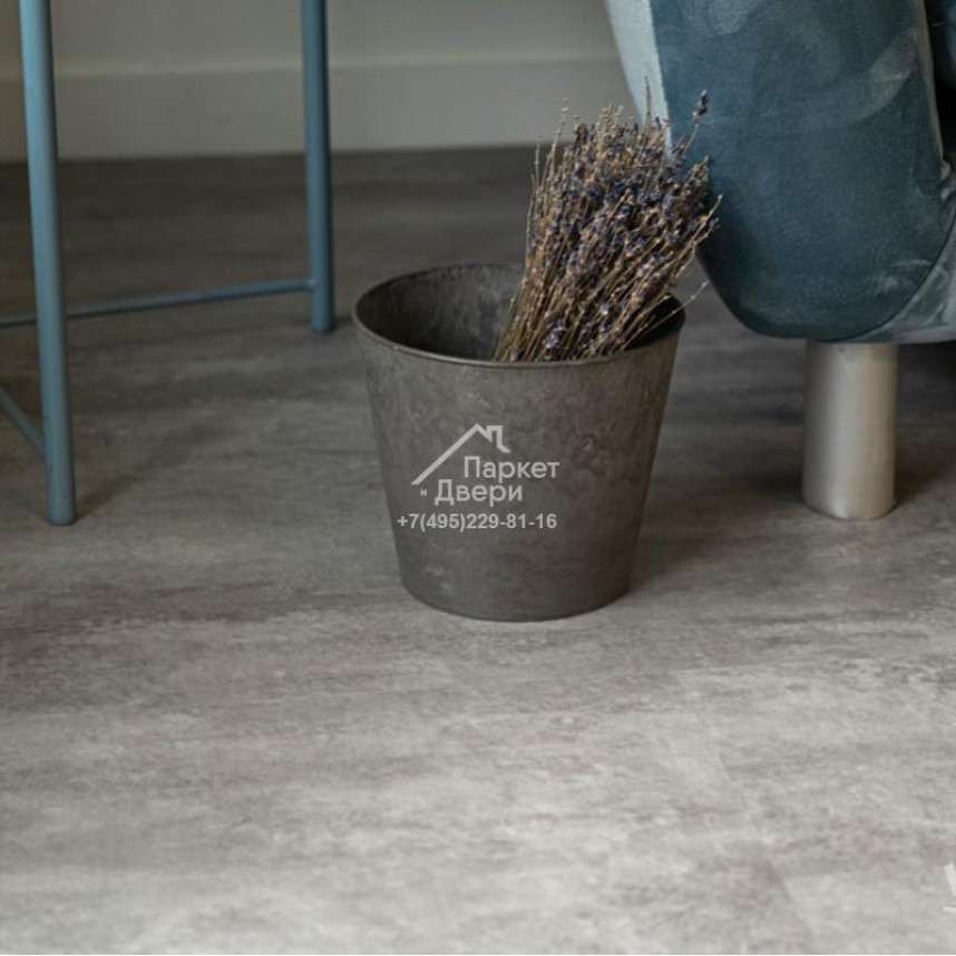 Виниловый пол VINILAM CERAMO STONE GLUE 2,5 мм LVT Цемент Светлый 71614 950х480х2,5-1