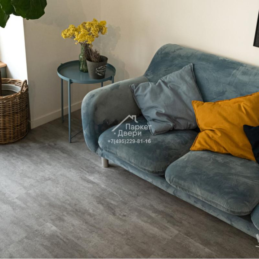 Виниловый пол VINILAM CERAMO STONE GLUE 2,5 мм LVT Цемент Светлый 71614 950х480х2,5-4