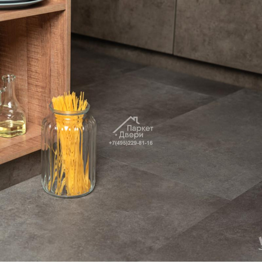 Виниловый пол VINILAM CERAMO STONE GLUE 2,5 мм LVT Цемент Стальной 71610 950х480х2,5-4