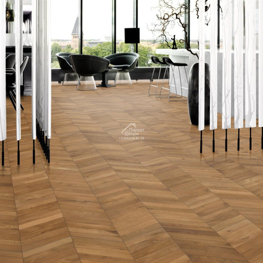 Паркет-елка Kahrs Шеврон Дуб светло-коричневый LIGHT BROWN 1848x305x15-3