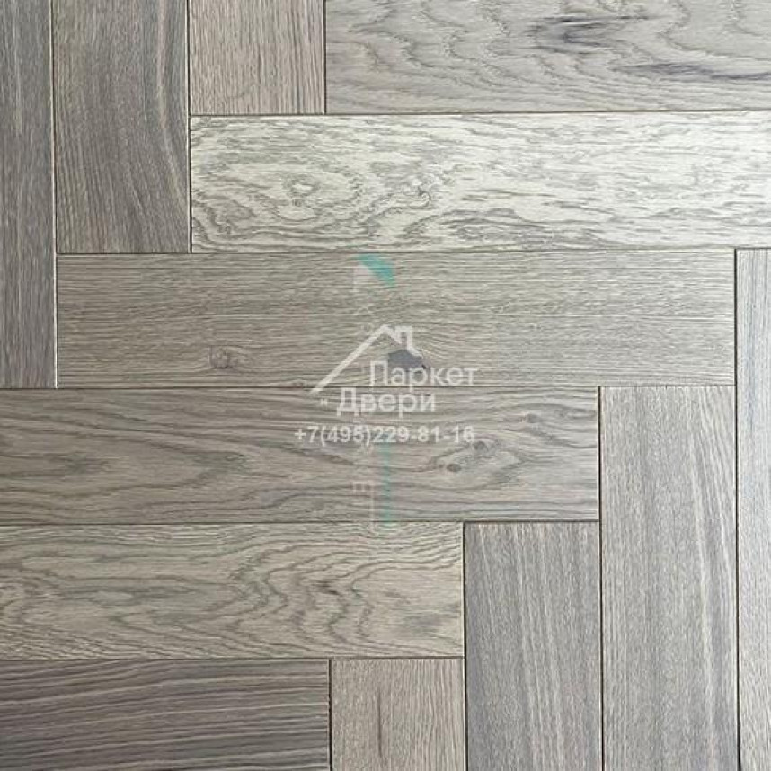 Инженерная доска Kraft Parkett Medium Английская елка Дуб Рустик Арт.909 500/600/700х100/120х15мм-1