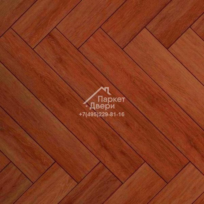 Паркет Wood Bee английская ёлка Herringbone Сапели / Sapele, 600x92x12-1