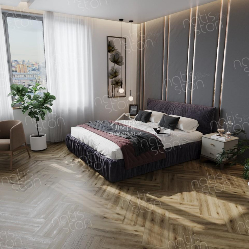 Виниловый пол SPC NatisSton Rubis Kvitegga 5003-01 600x125x3.5-2