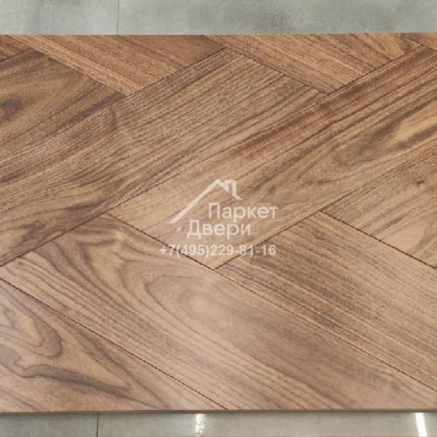 Инженерная доска HM Flooring Орех Diamond Селект Итальянская елочка 550x150x14-1