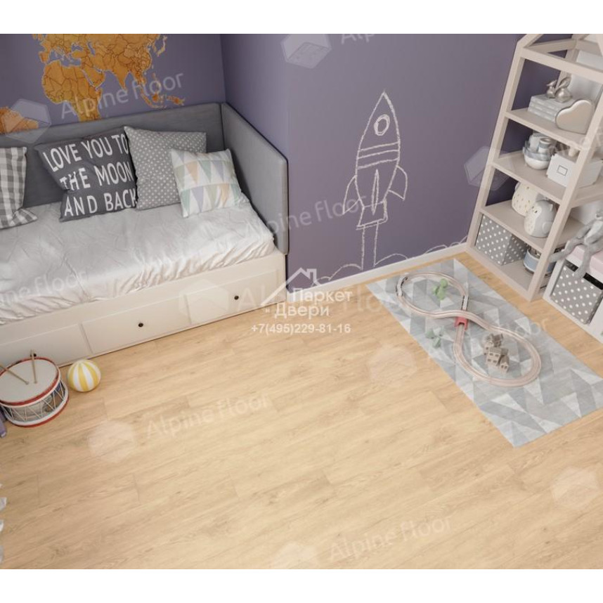 Виниловый пол Alpine Floor Classic Light Дуб Ваниль Селект ECO 106-33 MC 1220×183×3,5-2