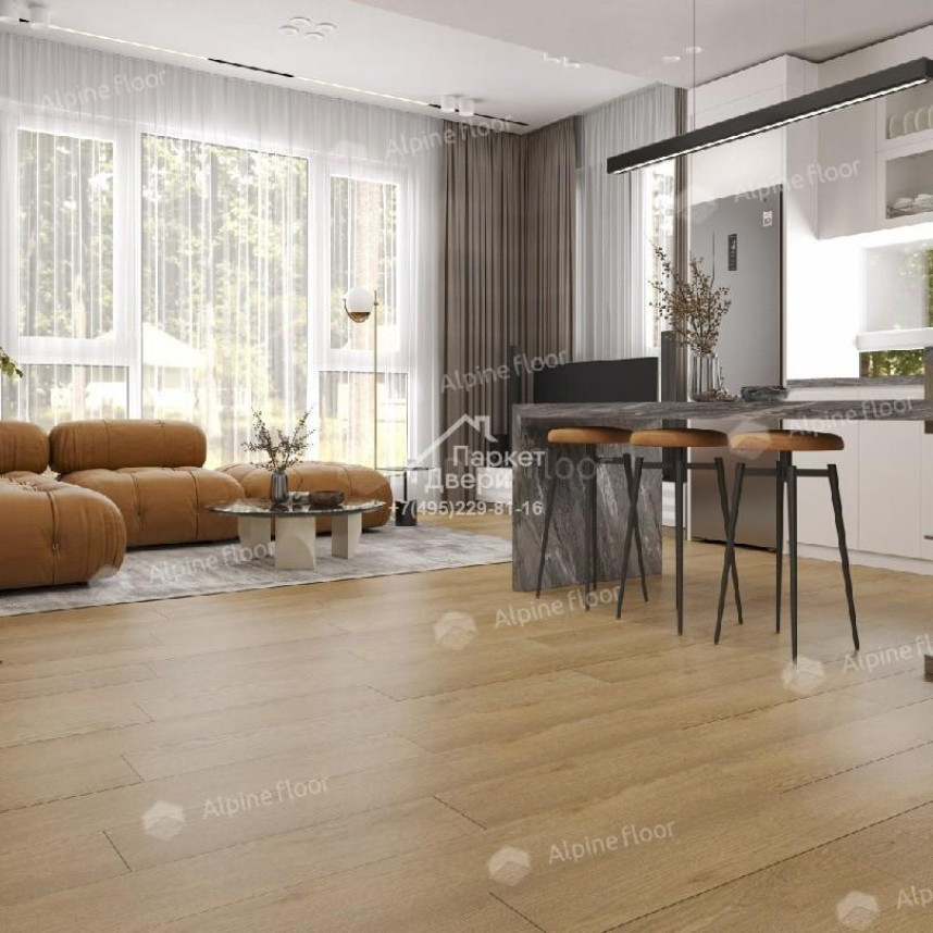 Виниловый пол Alpine Floor Classic Клен классический ЕСО 173-6 MC 1220×183×4-1