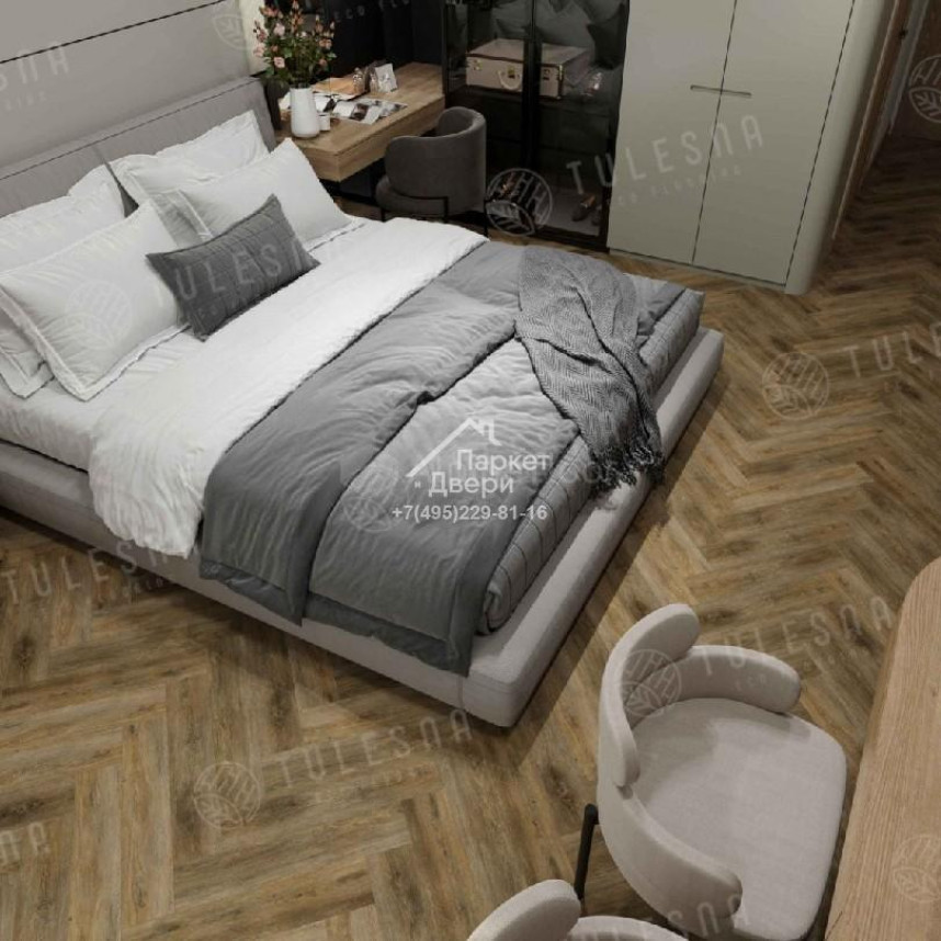 Виниловый пол Tulesna ART Parquet LVT Divino 1005-801 590х118х2,5мм-1