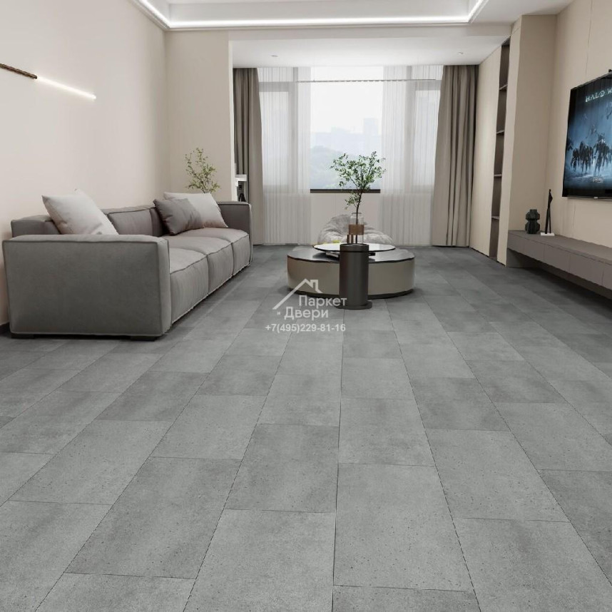 Виниловый пол SPC Icon Floor Marble XPE с подложкой Бетон Колдер / Concrete Calder ML-70 610х305х6мм-3