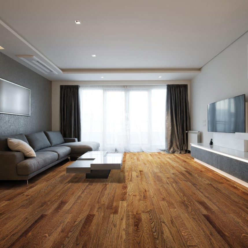 Паркетная доска Tarkett Сальса Дуб Шоколад Браш (2.658 м2)-1