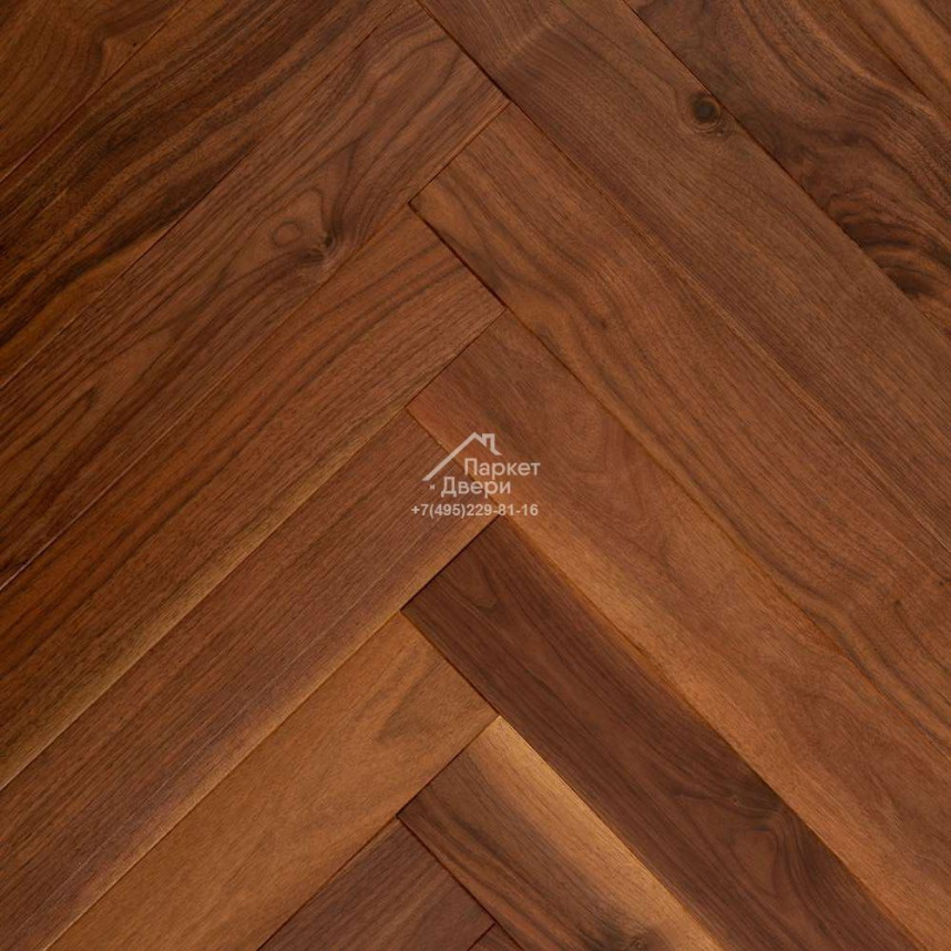 Паркет Елка Английская Lab Arte Angle 600х90х14 Орех Американский Прайм Лак-1