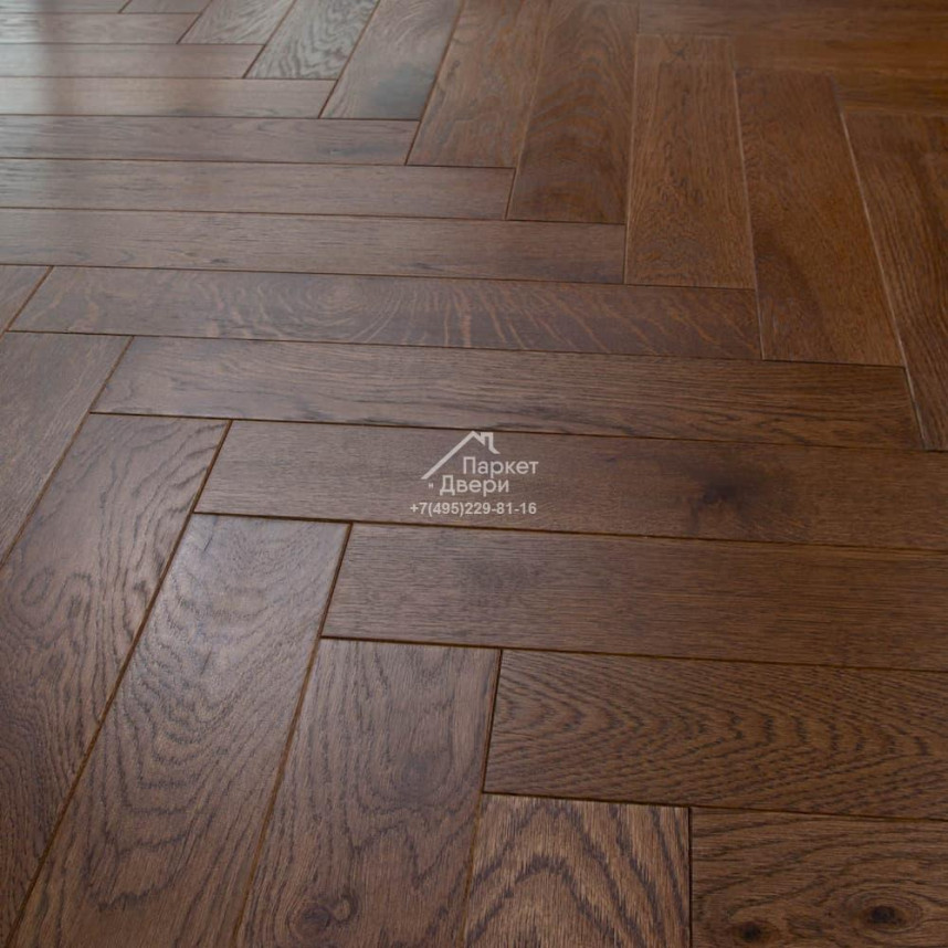 Паркет Елка Английская Lab Arte Angle Дуб Натур Табак лак 500х125х14/3