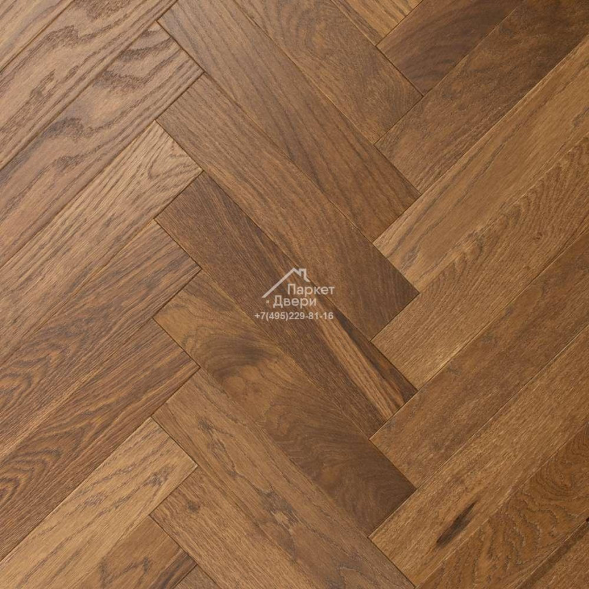 Паркет Елка Английская Lab Arte Angle Дуб Рустик Табак лак 400*90*15/3