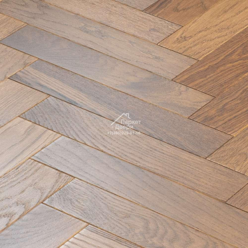 Паркет Елка Английская Lab Arte Angle Дуб Рустик Табак лак 500х90х14/3-1