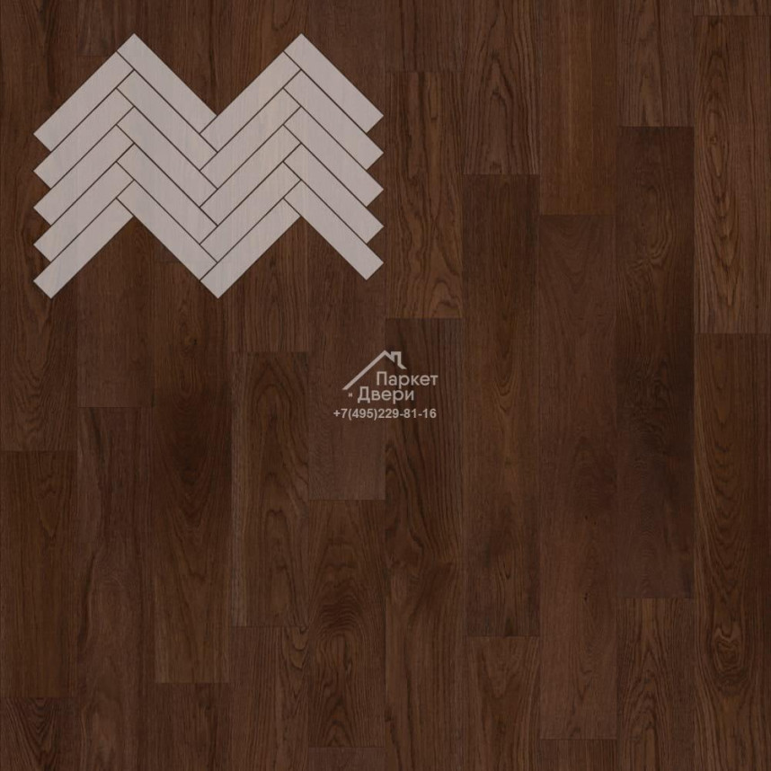 Паркет Елка Английская Lab Arte Angle Дуб Селект Бронза лак 500х110х14/3