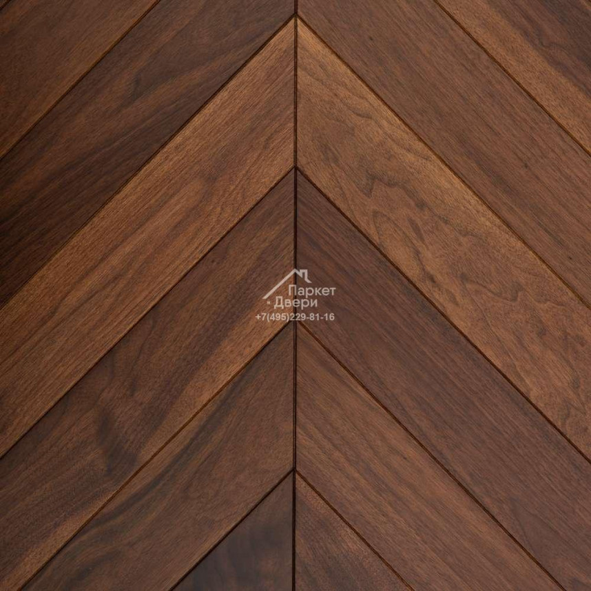 Паркет Елка Французская Lab Arte Chevron 396/344х90х14 /60° Орех Американский Прайм лак-1