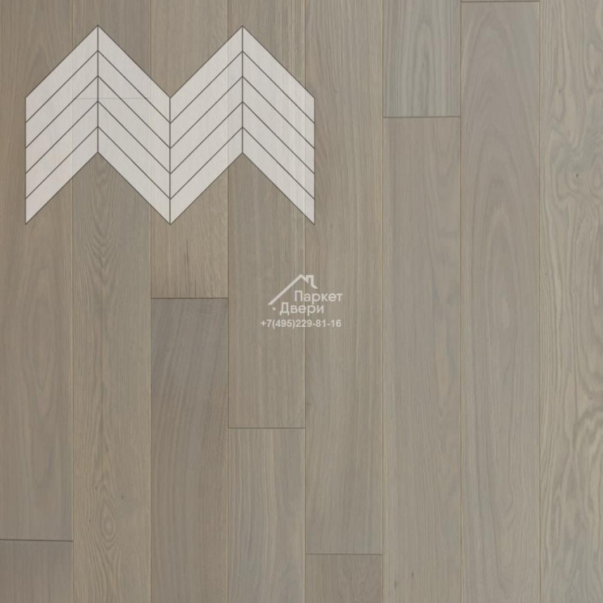 Паркет Елка Французская Lab Arte Chevron Дуб Натур Concrete лак 600/510х90х14/3/45°