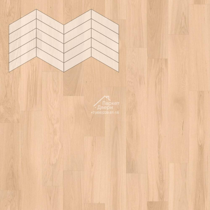 Паркет Елка Французская Lab Arte Chevron Дуб Натур Бетон лак 400/348х90х14/3/60°