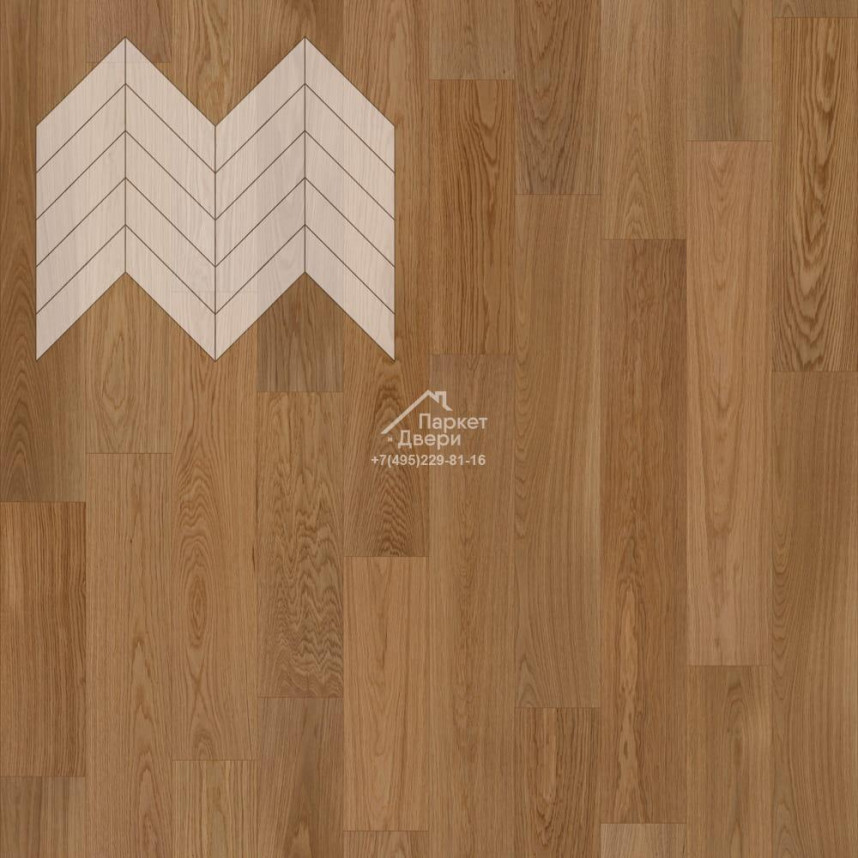 Паркет Елка Французская Lab Arte Chevron Дуб Натур Гридж лак 600/475х125х14/3/45°