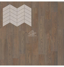 Паркет Елка Французская Lab Arte Chevron Дуб Натур Грис лак 400/328х125х14/3/60°