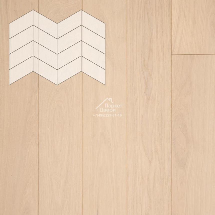 Паркет Елка Французская Lab Arte Chevron Дуб Натур Лана лак 400/313х150х14/3/60°